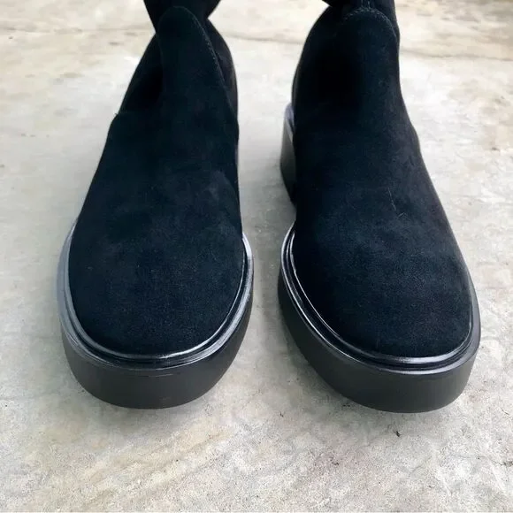 Stuart Weitzman Mara OTK Over the Knee Suede Boots Platform Thigh High Black 8 - Picture 7 of 12